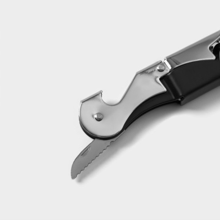 A set for wine for 2 bottles of the premiere, 4 items: corkscrew, cork, funnel, ring-5