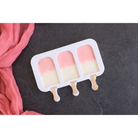 Ice Cream "Eskimo Maxi", silicone, 19.5 × 14.5 × 2.5 cm, 3 cells (8.2 × 4.6 cm), Mix color-7