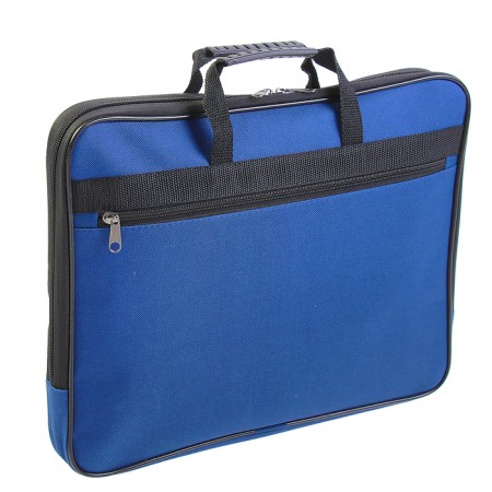 Folder with handles textile A4, 365 x 290 x 30 mm, calligrata, 1Sh41, "office", external/inner pocket, blue-1