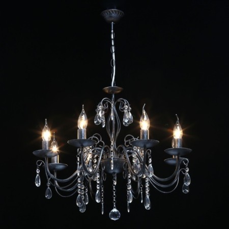 Aurora chandelier, 8x60W E14, black color, silver-1
