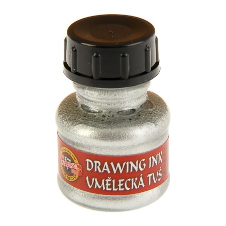 Mascara for writing and drawing artistic 20 ml, Koh-I-Noor, silver