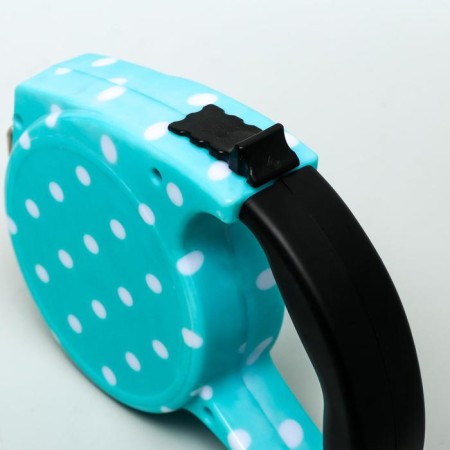 Roulette with leash, rubber pen, 5 m, animal weight up to 15 kg, blue pea-1