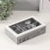 Casket wood 6 divisions "I love life" gray-white 15x24x7 cm