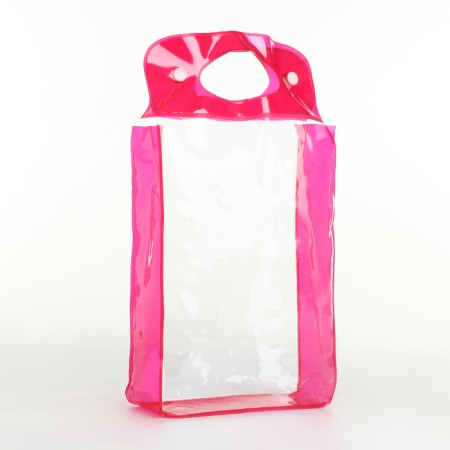 Cosmetic bag on the buttons, the color is transparent/pink-1