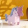 Kashpo wooden 21.5 × 7 × 21 cm unique "unicorn", pink lilac
