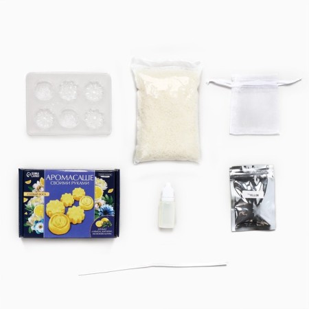 Aromasash with your own hands. Set for creating an aromatic figure made of soy wax "yellow flowers"-2