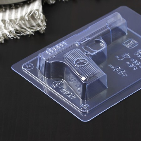 Form for chocolate and sweets Plastic "Pistol", 10 × 6 × 2 cm, Color transparent-1