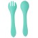 A set of children's cutlery, fork and spoon of crumb I, (silicone), turquoise