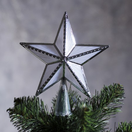 LED top for the Christmas tree “Silver Star” 16 cm, 10 LED, wire 2 meters, 220 V, glow of multi-1