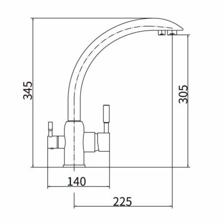 Fashun A54309-A kitchen mixer, single-leaf, with output for drinking water, satin-1