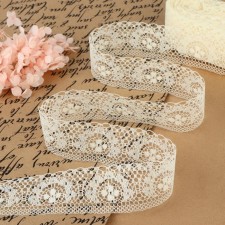 Capricon lace, 40 mm × 10 ± 1 m, milk color