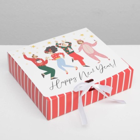 Happy Ny Gift Folding Box, 20 x 18 x 5 cm, New Year