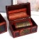 Casket chest wood set 3 pcs pattern "Flowers" mix 22x15x15 cm