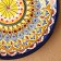 Plate of the Rishtan ceramics "Flowers", 26 cm, yellow blue