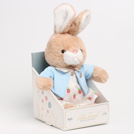 Soft toy "Little Friend", bunny in a dress and a blue blouse-6