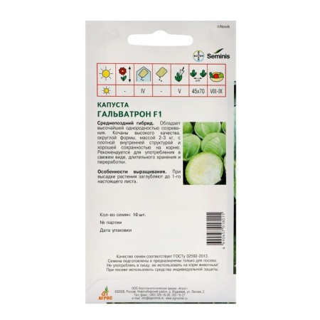 Cabbage Cabbage seeds "Galvatron" F1 10pcs* Economy-1