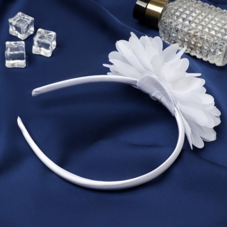 Hair cap "Baby" lush flower, 0.9 cm, white-1