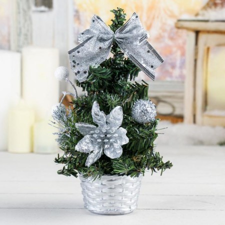 Christmas tree decor "Snow Balls" 20 cm, silver-1