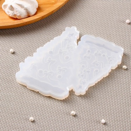 Silicone form "Christmas tree with bows", 12 × 10 cm, transparent color-3