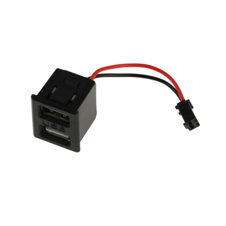 2 USB connector with a wire 10 cm, 2 pin, 2.1 a, 5 V, black