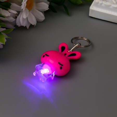 Light light on the ring "Bunny" flashes mix 5.5x3.5x2 cm-4