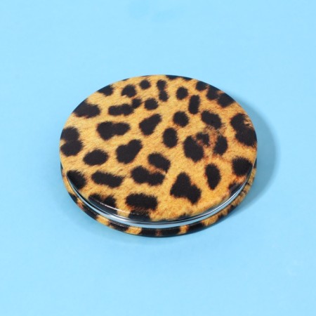 Folding mirror “Animal”, d = 7 cm, with an increase, artificial leather, color “leopard”-5