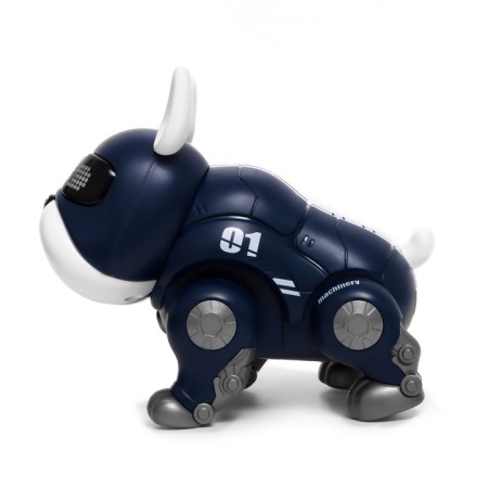 Robot Dog "Duke" IQ Bot, interactive: light and sound effects, on batteries, blue-2