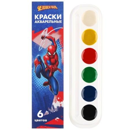 The honey watercolor "Spider-Man", 6 colors, in a cardboard box, without a brush-1