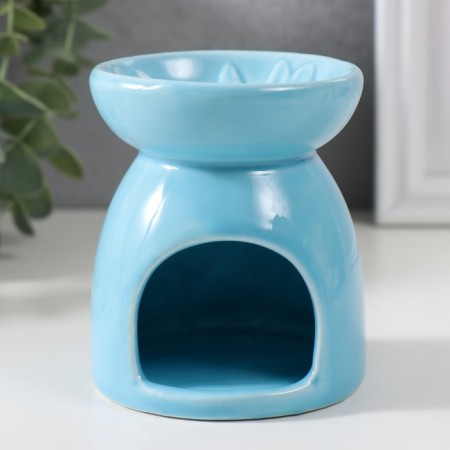 Aroma lamp ceramics "Underwater World" Blue 7.2x7.2x8.9 cm-1