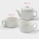 Set Porcelain Tea Dauline "Esthet. Ornament ”, 3 subjects: kettle 400 ml, 2 circles 280 ml, white color