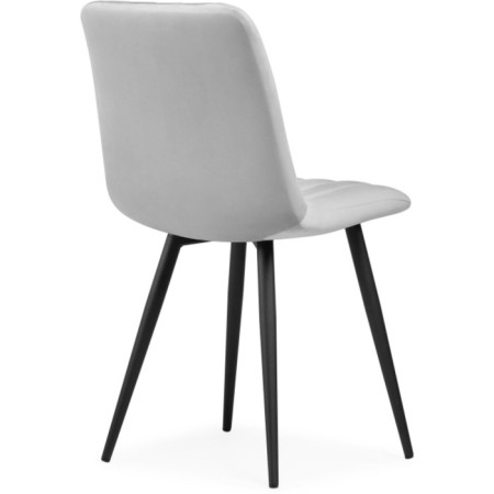 Stool on the metal frame Dani metal/velor, black/light gray 43x48x85 cm-3