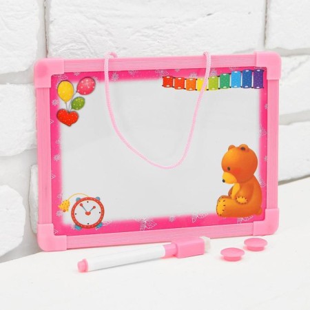Magnetic drawing board with a marker-stitch and 2 magnets, MIX color-6