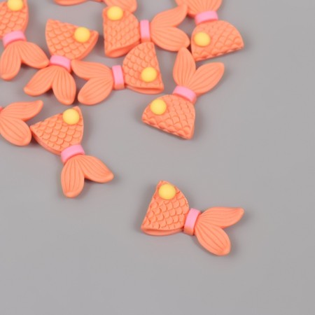 Decor for creativity plastic "Orange tail of the mermaid" set of 12 pcs 2.3x1.4 cm