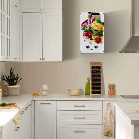 Gas column Ballu Gwh 10 Fiery Glass Pasta, 20 kW, wall, white-2