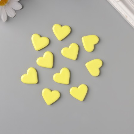 Beads for the work of acrylic "Glad -shaped hearts" yellow 2.4x2x0.5 cm-1