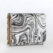 Women's wallet on the button, white color