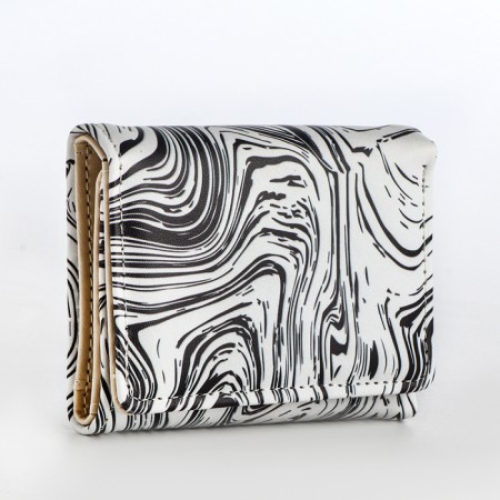 Women's wallet on the button, white color