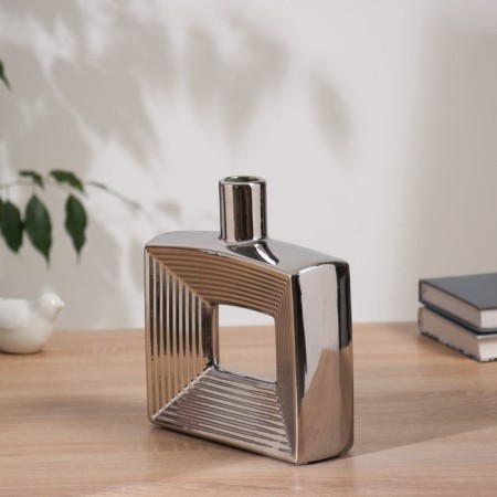 VAZA Ceramics Table "Bram" straight, 20x17 cm, silver-2