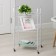 The floor floor is 3-section, on wheels, 27 × 36 × 66 cm, white color