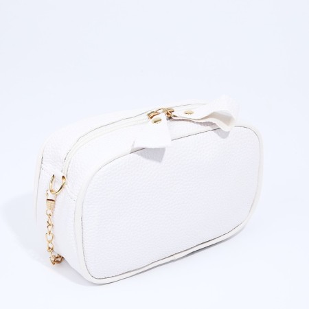 Bag Cross-Bodi with a zipper, white color-1