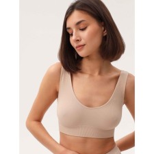 Топ женский бралетт женский на широких бретелях в рубчик Mirey Top Bralette, размер 46-48, цвет телесный