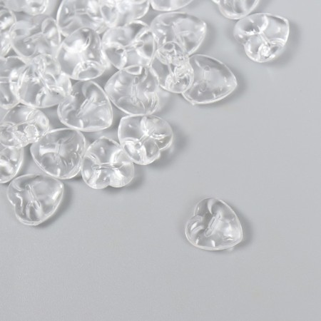 Buttons plastic on midnight "Heart. Crystal" Transparent set 40 pcs 1.2x1.2 cm-1