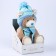 Soft toy "Little Friend", New Year's bear in a hat and scarf, blue color
