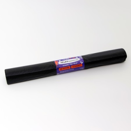 Garbage bags in the roll "Upak Land" 180 l, black, PVD, thickness 35 μm, 88 x 106 cm. 10 pcs.