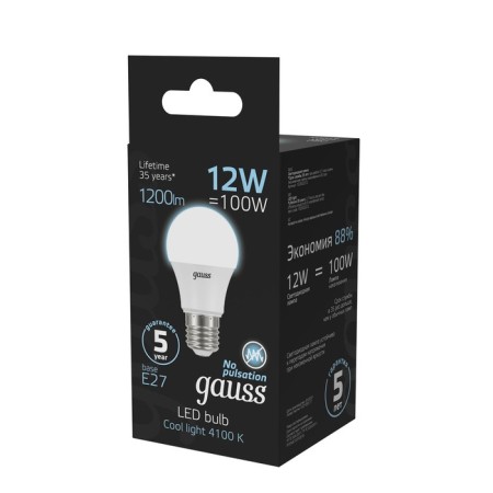 LED LED Black 12W A60 4100K Neutr. Bel. E27 1200lm Gauss 102502212-3