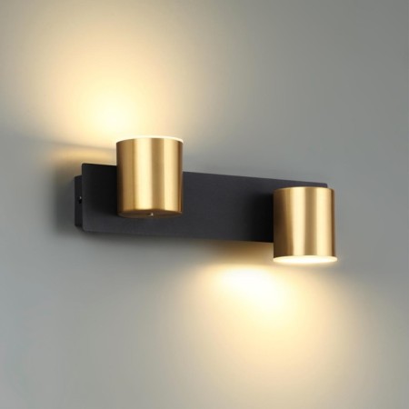 Wall lamp Lumion. FLINT, 11W, LED, 120x100x320 mm, black color, brass