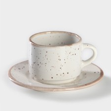 Porcelain -porcelain Punto Bianca, 2 items: a cup 200 ml, a saucer d = 15.5 cm
