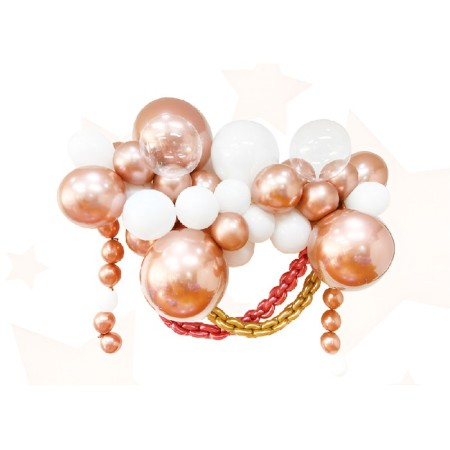 Set for creating compositions from balloons, set of 52 pcs., White, bronze
