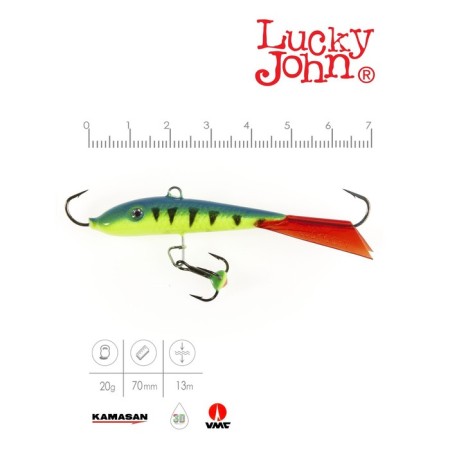 Balancir Lucky John Fin 5 + tee, 7 cm, color 36rt blister-1