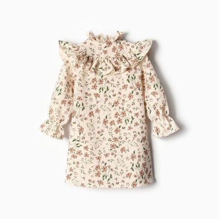 Платье для девочки MINAKU: Cotton collection цвет бежевый, р-р 122-12